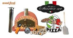 Brick outdoor wood fired Pizza oven 100cm brick red super Italian (package)
