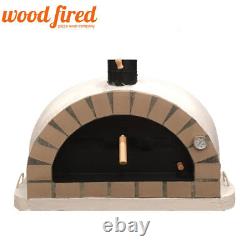 Brick outdoor wood fired Pizza oven 100cm grey Pro-Italian cream brick