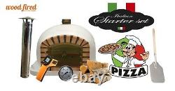 Brick outdoor wood fired Pizza oven 100cm white Deluxe model (package deal)