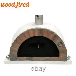 Brick outdoor wood fired Pizza oven 100cm white Pro-Italian orange brick