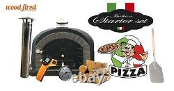 Brick outdoor wood fired Pizza oven 100cm x 100cm black superior grey arch