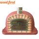 Brick Outdoor Wood Fired Pizza Oven 110cm Deluxe Extra Brick Red Orange Arch