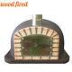 Brick Outdoor Wood Fired Pizza Oven 110cm Deluxe Extra Brown Orange Arch