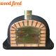 Brick Outdoor Wood Fired Pizza Oven 120cm Deluxe Extra Black Orange Arch