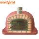 Brick Outdoor Wood Fired Pizza Oven 120cm Deluxe Extra Brick Red Orange Arch