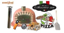 Brick outdoor wood fired Pizza oven 120cm Deluxe extra model terracotta package