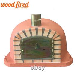 Brick outdoor wood fired Pizza oven 120cm Deluxe extra terracotta orange arch
