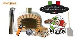 Brick outdoor wood fired Pizza oven 70cm Deluxe extra model light grey package