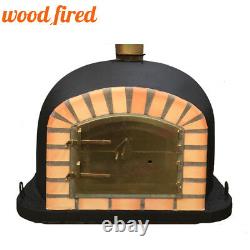 Brick outdoor wood fired Pizza oven 70cm brick Black Deluxe model
