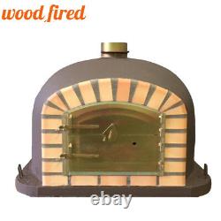 Brick outdoor wood fired Pizza oven 80cm Brown Deluxe model