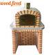 Brick Outdoor Wood Fired Pizza Oven 80cm Deluxe Extra Model With Matching Stand