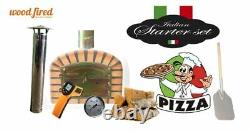Brick outdoor wood fired Pizza oven 80cm Deluxe extra white package