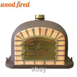 Brick outdoor wood fired Pizza oven 90cm Brown Deluxe model