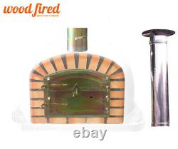 Brick outdoor wood fired Pizza oven 90cm Deluxe extra with 100cm chimney & cap