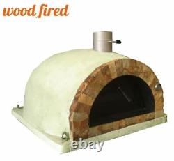 Brick outdoor wood fired Pizza oven sand 100cm Pro italian rock face