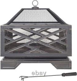 Brooklyn Black Steel Fire Pit by La Hacienda Next Day Delivery