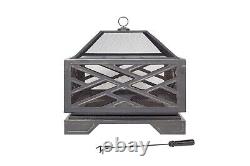 Brooklyn Black Steel Fire Pit by La Hacienda Next Day Delivery