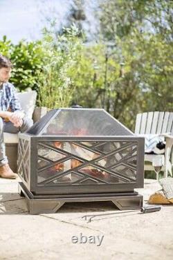 Brooklyn Black Steel Fire Pit by La Hacienda Next Day Delivery