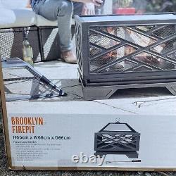 Brooklyn Black Steel Fire Pit by La Hacienda Next Day Delivery