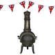 Cast Iron Chiminea Outdoor Garden Patio Heater Log Fire Pit Burner Wood Chimney