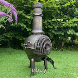 Cast Iron Chiminea Outdoor Garden Patio Heater Log Fire Pit Burner Wood Chimney