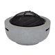 Charles Bentley 60cm Round Magnesia Fire Pit With Mesh Cover Cooking Grill