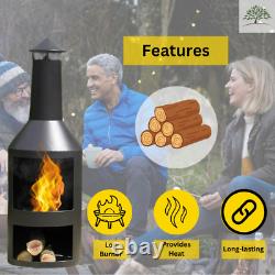 Chimenea Large Log Burner Steel Garden Decor Built Outdoor Patio Wood Heater