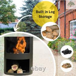 Chimenea Large Log Burner Steel Garden Decor Built Outdoor Patio Wood Heater