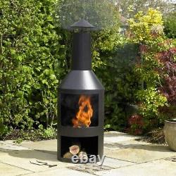 Chimenea Large Log Burner Steel Garden Decor Built Outdoor Patio Wood Heater