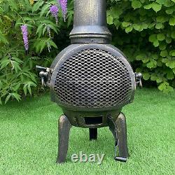 Chimenea Outdoor Heater Patio Garden Fire Pit Burner Bronze Cast Iron Chiminea