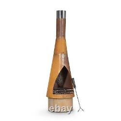 Chiminea Fire Pit, Outdoor, Conical Corten Steel