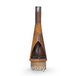 Chiminea Fire Pit, Outdoor, Conical Corten Steel