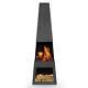 Chiminea Fire Pit, Outdoor, Wood Storage Black Steel