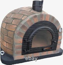 Clay outdoor wood fired Pizza oven 140cm Prestige rustico brick cast iron door