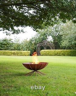 Dakota Large Firepit Outdoor Fire Bowl Log Burner Garden Patio Heater Rust New