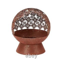 Damasque Globe Fire Pit Bowl Decorative Outdoor Garden Patio Log Wood Burner