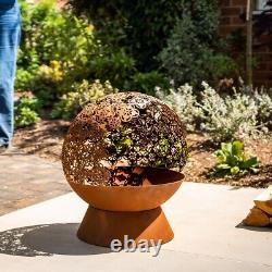 Damasque Globe Fire Pit Bowl Decorative Outdoor Garden Patio Log Wood Burner