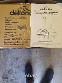 Dellonda 14 Wood-Fired Pizza Oven 350 380°C, Meat Smoking, Black, Portable