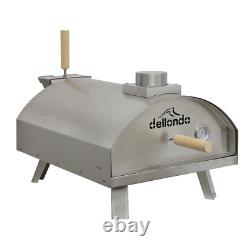 Dellonda 14 Wood-Fired Pizza Oven 380°C, Meat Smoking Stainless Steel Portable