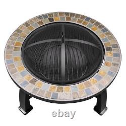 Dellonda 30 Deluxe Traditional Style Fire Pit/Fireplace/Outdoor Heater Slate