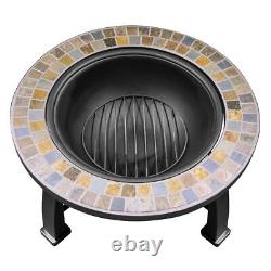 Dellonda 30 Deluxe Traditional Style Fire Pit/Fireplace/Outdoor Heater Slate