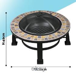 Dellonda 30 Deluxe Traditional Style Fire Pit/Fireplace/Outdoor Heater Slate