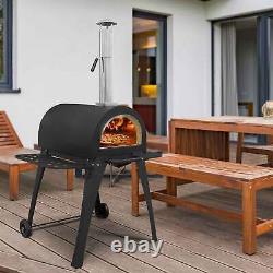 Dellonda Large Outdoor Wood-Fired Pizza Oven & Smoker, Side Shelves & Stand
