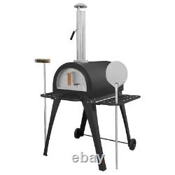 Dellonda Large Outdoor Wood-Fired Pizza Oven & Smoker Side Shelves & Stand DG103