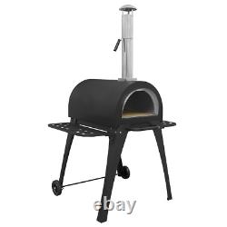 Dellonda Large Outdoor Wood-Fired Pizza Oven & Smoker With Side Shelves & Stand