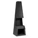 Dellonda Outdoor Chiminea Fire Wood Log Burner Patio Heater Black Steel B