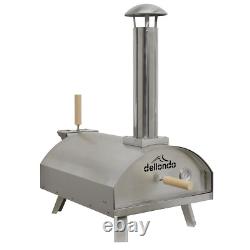 Dellonda Portable Wood-Fired Pizza Oven and Smoking Oven Stainless Steel
