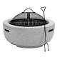 Dellonda Round Mgo Fire Pit With Bbq Grill, Ø60cm, Safety Mesh Screen