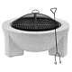 Dellonda Round Mgo Fire Pit With Bbq Grill, Ø75cm, Safety Mesh Screen