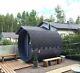 Deluxe Outdoor Barrel Sauna Full Rear Glass Wall Heater M3 Wood Fired Heater